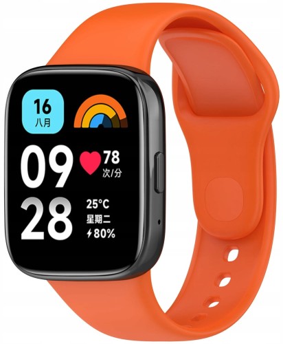 PASEK SILIKONOWY DO XIAOMI REDMI WATCH 3 ACTIVE - OPASKA NA NADGARSTEK,  POMARAŃCZOWY