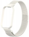 PASEK BRANSOLETA Z WBUDOWANYM ETUI DO XIAOMI REDMI BAND 2 / XIAOMI MI BAND 8 ACTIVE - KREMOWY