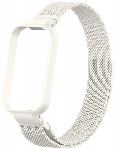 PASEK BRANSOLETA Z WBUDOWANYM ETUI DO XIAOMI REDMI BAND 2 / XIAOMI MI BAND 8 ACTIVE - KREMOWY