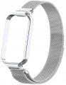PASEK BRANSOLETA Z WBUDOWANYM ETUI DO XIAOMI REDMI BAND 2 / XIAOMI MI BAND 8 ACTIVE - SREBRNY