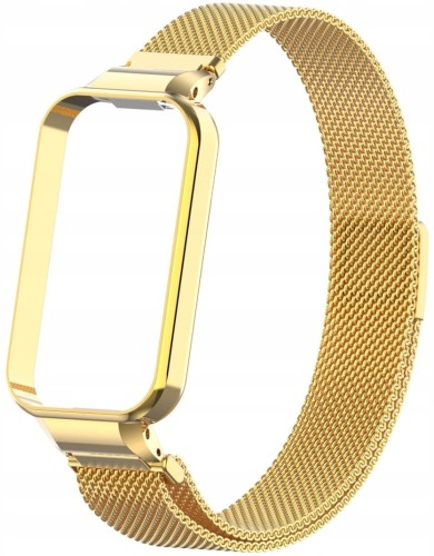 PASEK BRANSOLETA Z WBUDOWANYM ETUI DO XIAOMI REDMI BAND 2 / XIAOMI MI BAND 8 ACTIVE - ZŁOTO