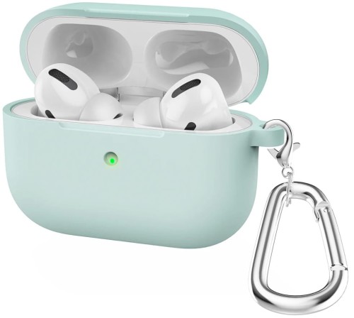 ETUI SILIKONOWE DO APPLE AIRPODS PRO 2 COVER CASE KARABIŃCZYK - JASNO ZIELONE