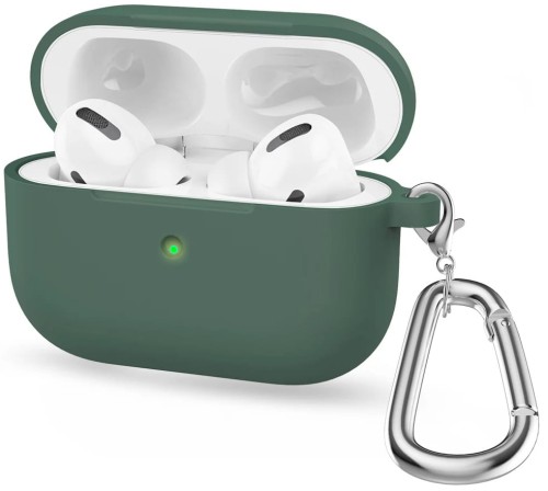 ETUI SILIKONOWE DO APPLE AIRPODS PRO 2 COVER CASE KARABIŃCZYK - OLIWKOWE