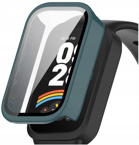 ETUI + SZKŁO HARTOWANE 2W1 DO XIAOMI SMART MI BAND 9 ACTIVE / REDMI BAND 3 - ZIELONY
