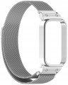 BRANSOLETA PASEK Z ETUI DO XIAOMI SMART MI BAND 9 ACTIVE / REDMI BAND 3 - SREBRNY