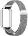 BRANSOLETA PASEK Z ETUI DO XIAOMI SMART MI BAND 9 ACTIVE / REDMI BAND 3 - SREBRNY