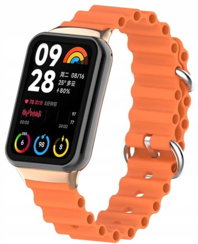 PASEK DO XIAOMI MI BAND 8 PRO / MI BAND 9 PRO WYGODNA OPASKA - POMARAŃCZOWY
