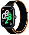 PASEK NYLONOWY DO XIAOMI REDMI WATCH 4/5/6 | MI BAND 8 PRO/9 PRO - CZARNA POMARAŃCZA