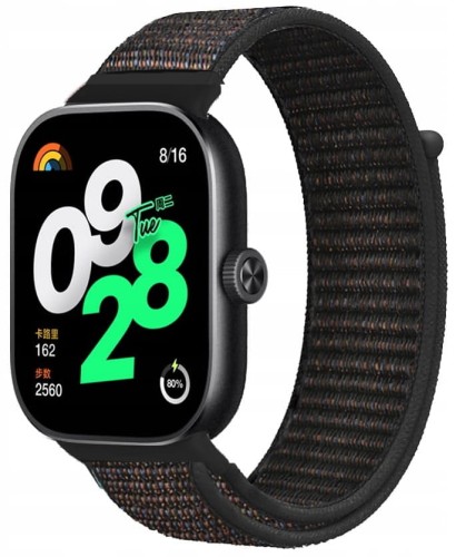 PASEK NYLONOWY DO XIAOMI REDMI WATCH 4/5/6 | MI BAND 8 PRO/9 PRO - JASNO CZARNY