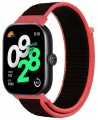 PASEK NYLONOWY DO XIAOMI REDMI WATCH 4/5/6 | MI BAND 8 PRO/9 PRO - CZARNO CZERWONY