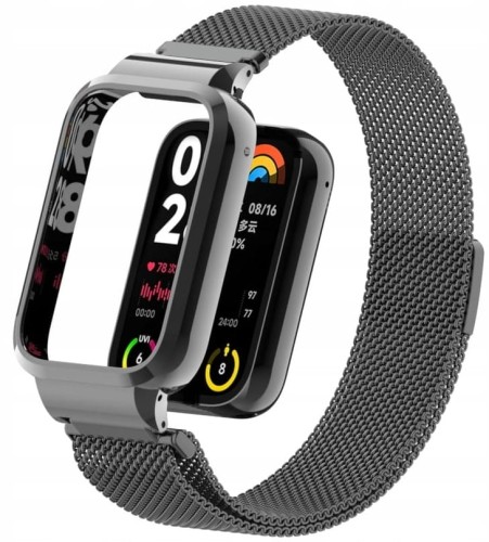 PASEK BRANSOLETA Z WBUDOWANYM ETUI DO XIAOMI MI BAND 8 PRO - CZARNY