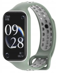 PASEK PERFOROWANY DO XIAOMI REDMI BAND 2 / MI BAND 8 ACTIVE | ZIELONO - BIAŁY