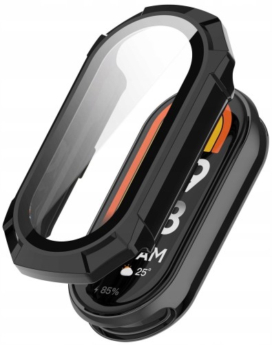 ETUI OCHRONNE + SZKŁO HARTOWANE 2W1 DO SMARTBAND XIAOMI MI BAND 8 - CZARNE