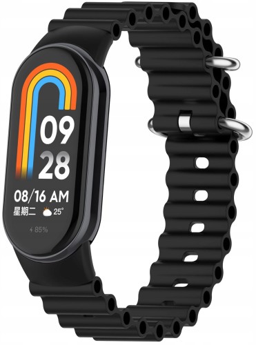 PASEK DO XIAOMI MI BAND 8/9/10 MOCNA SILIKONOWA OPASKA, CZARNY