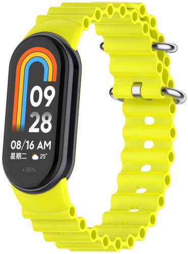 PASEK DO XIAOMI MI BAND 8/9/10 MOCNA SILIKONOWA OPASKA, ŻÓŁTY