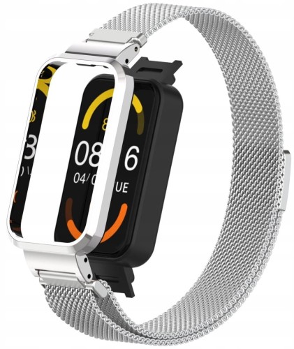PASEK BRANSOLETA Z WBUDOWANYM ETUI DO XIAOMI REDMI SMART BAND PRO - SREBRNY