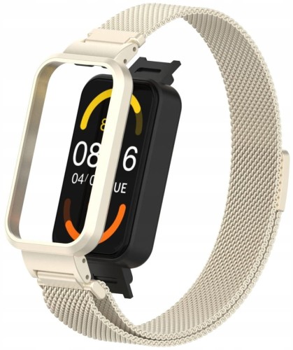PASEK BRANSOLETA Z WBUDOWANYM ETUI DO XIAOMI REDMI SMART BAND PRO - BEŻOWY