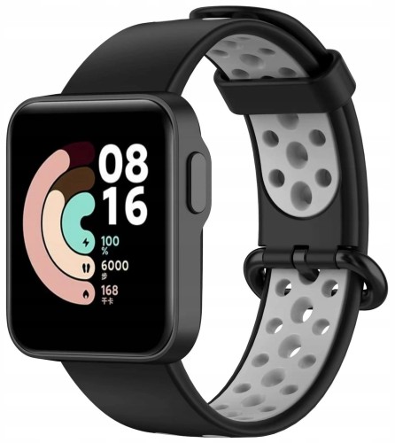 PASEK DWUKOLOROWY OPASKA DO XIAOMI MI WATCH LITE, CZARNO - SZARY