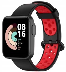 PASEK DWUKOLOROWY OPASKA DO XIAOMI MI WATCH LITE, CZARNO - CZERWONY