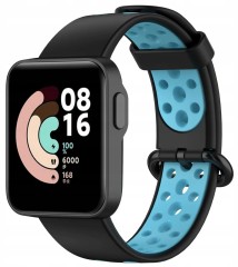 PASEK DWUKOLOROWY OPASKA DO XIAOMI MI WATCH LITE, CZARNO - NIEBIESKI