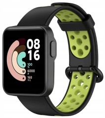 PASEK DWUKOLOROWY OPASKA DO XIAOMI MI WATCH LITE, CZARNO - ZIELONY