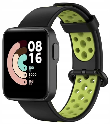 PASEK DWUKOLOROWY OPASKA DO XIAOMI MI WATCH LITE, CZARNO - ZIELONY