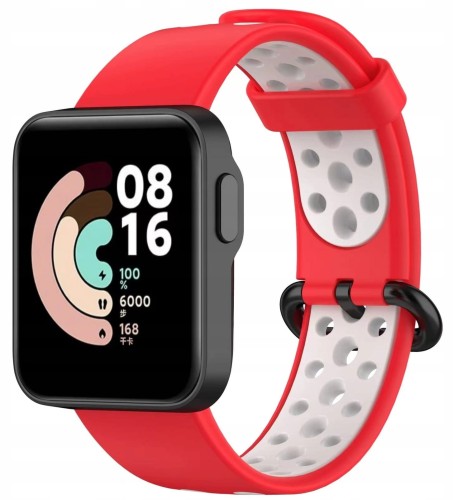 PASEK DWUKOLOROWY OPASKA DO XIAOMI MI WATCH LITE, CZERWONO - BIAŁY