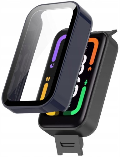 ETUI OCHRONNE + SZKŁO HARTOWANE 2W1 DO XIAOMI REDMI SMART BAND PRO - GRANATOWY