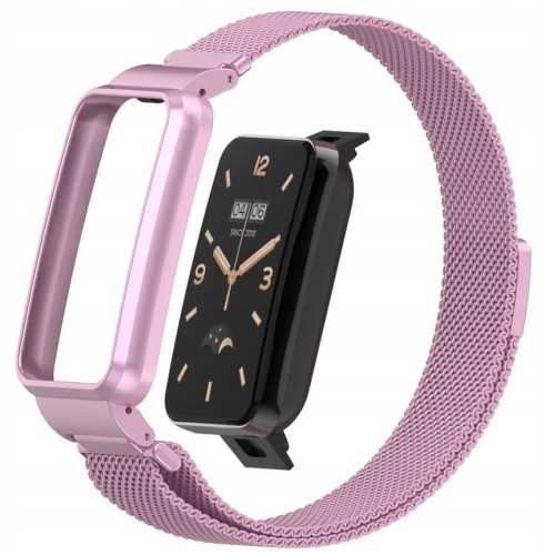 PASEK BRANSOLETA Z WBUDOWANYM ETUI DO XIAOMI MI BAND 7 PRO - RÓŻOWY