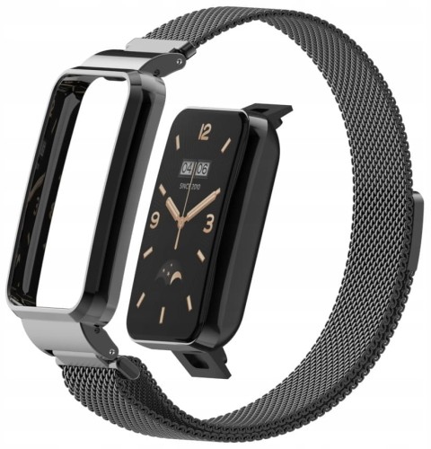 PASEK BRANSOLETA Z WBUDOWANYM ETUI DO XIAOMI MI BAND 7 PRO - CZARNY