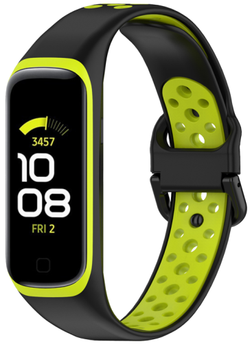 PASEK PERFOROWANY DO SAMSUNG GALAXY FIT 2 SM-R220 OPASKA, CZARNO - ZIELONY