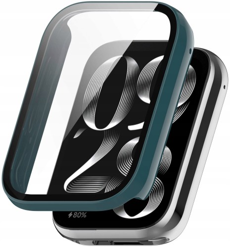 ETUI OCHRONNE + SZKŁO HARTOWANE 2W1 DO XIAOMI SMART BAND 9 PRO - ZIELONY