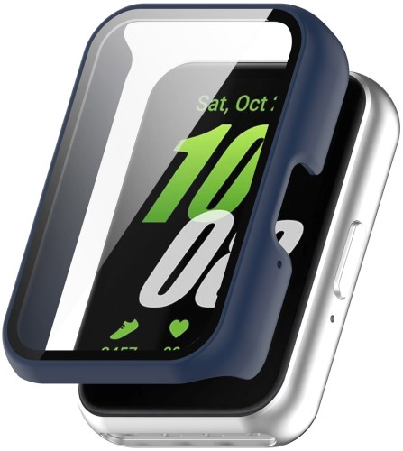 ETUI OCHRONNE + SZKŁO HARTOWANE 2W1 DO SAMSUNG GALAXY FIT 3 - GRANATOWY MAT