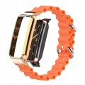 BRANSOLETA DO XIAOMI MI BAND 7 PRO PASEK Z RAMKĄ - POMARAŃCZOWY