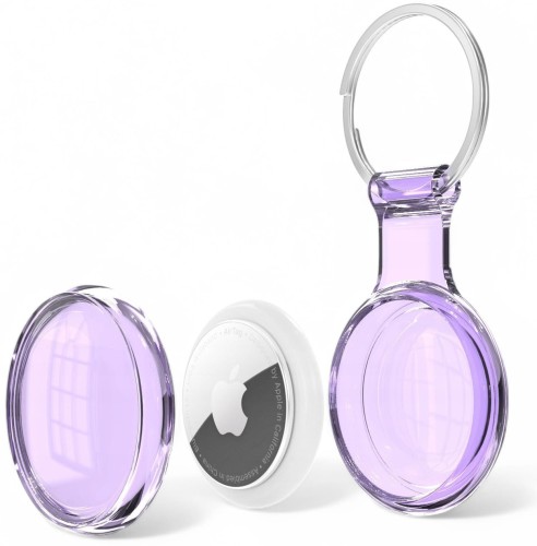 ETUI WODOODPORNE DO APPLE AIRTAG MOCNE SILIKONOWE BRELOCZEK - FIOLETOWE