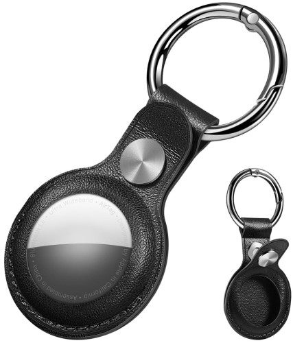 ETUI SKÓRZANE DO APPLE AIRTAG BRELOCZEK CASE NA LOKALIZATOR - CZARNE
