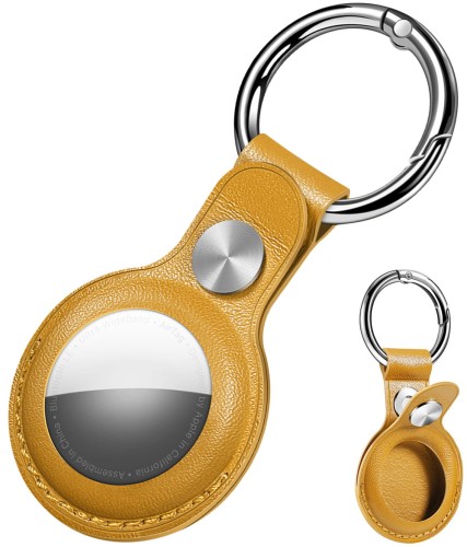 ETUI SKÓRZANE DO APPLE AIRTAG BRELOCZEK CASE NA LOKALIZATOR - ŻÓŁTE