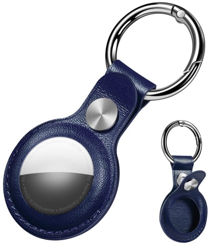 ETUI SKÓRZANE DO APPLE AIRTAG BRELOCZEK CASE NA LOKALIZATOR - GRANATOWE