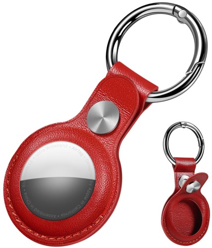 ETUI SKÓRZANE DO APPLE AIRTAG BRELOCZEK CASE NA LOKALIZATOR - CZERWONE