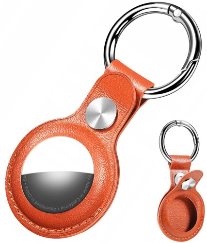 ETUI SKÓRZANE DO APPLE AIRTAG BRELOCZEK CASE NA LOKALIZATOR - POMARAŃCZOWE