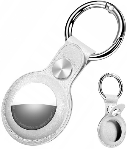 ETUI SKÓRZANE DO APPLE AIRTAG BRELOCZEK CASE NA LOKALIZATOR - BIAŁE