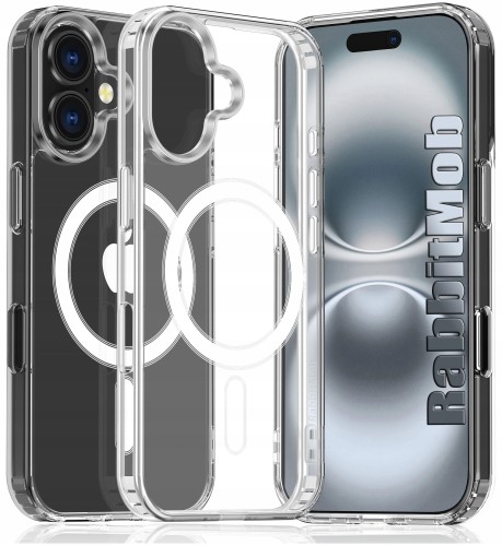 Etui RabbitMob do iPhone 16 Plus do MagSafe Clear Case Wzmacniane Magnetyczne