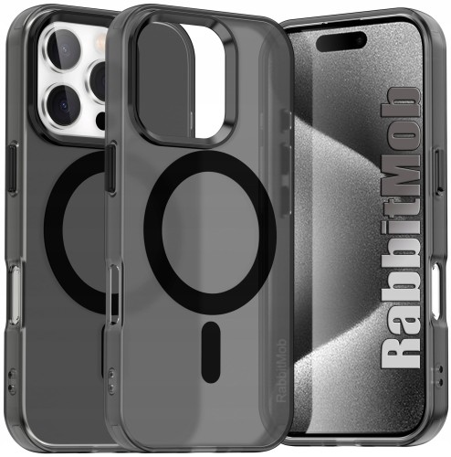 Etui RabbitMob do iPhone 16 Pro Max Matowe Premium do MagSafe Wzmacniane | Czarne