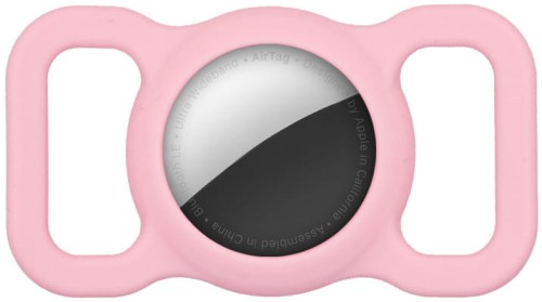 ETUI DO APPLE AIRTAG WZMACNIANE NA OBROŻĘ DLA PSA KOTA DO SMYCZY | RÓŻOWE