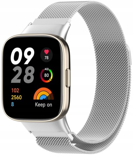 PASEK BRANSOLETA DO XIAOMI REDMI WATCH 3 OPASKA DO ZEGARKA | SREBRNY
