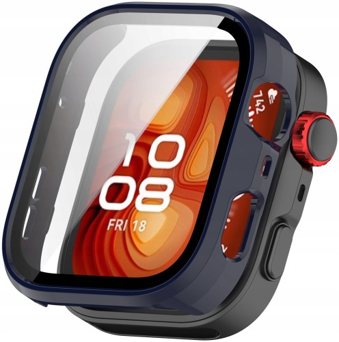 ETUI OCHRONNE + SZKŁO HARTOWANE 2W1 DO HUAWEI WATCH FIT 4 PRO | GRANATOWE
