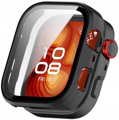 ETUI OCHRONNE CASE + SZKŁO HARTOWANE 2W1 DO HUAWEI WATCH FIT 4 PRO | CZARNE