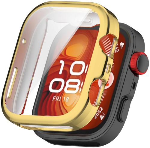 ETUI 2W1 Z OSŁONĄ NA EKRAN 360° CASE DO HUAWEI WATCH FIT 4 PRO | ZŁOTE