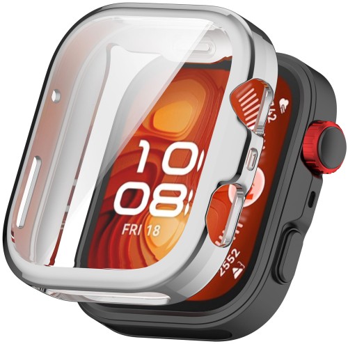 ETUI 2W1 Z OSŁONĄ NA EKRAN 360° CASE DO HUAWEI WATCH FIT 4 PRO | SREBRNE