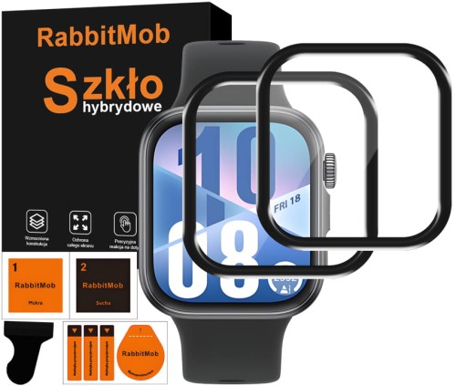 2X SZKŁO HYBRYDOWE OCHRONNE 3D DO HUAWEI WATCH FIT 4 + ZESTAW DO MONTAŻU